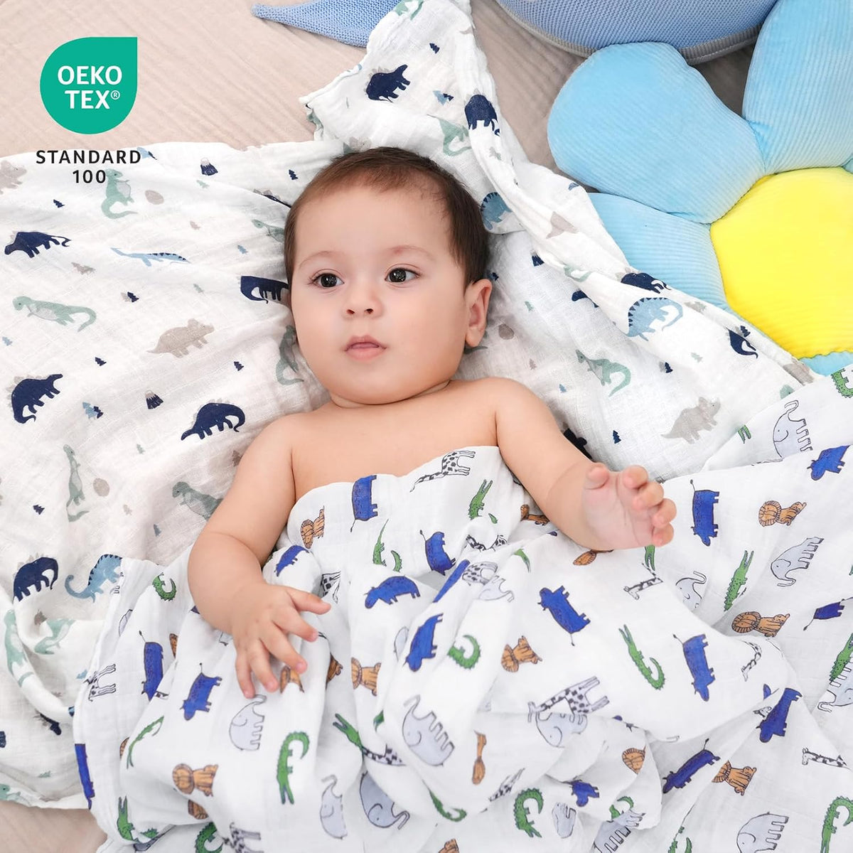 David’s Kids Muslin Swaddle Blankets – 4 Pack