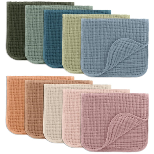 Comfy Cubs Muslin Burp Cloths – 10 Pack