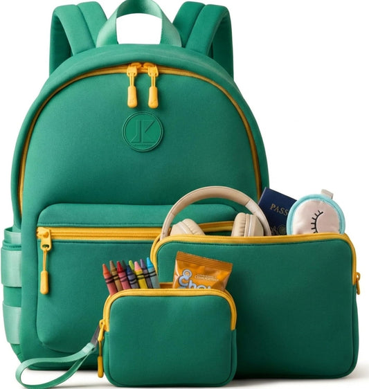 Kids Travel Backpack with 2 Zipper Pouches